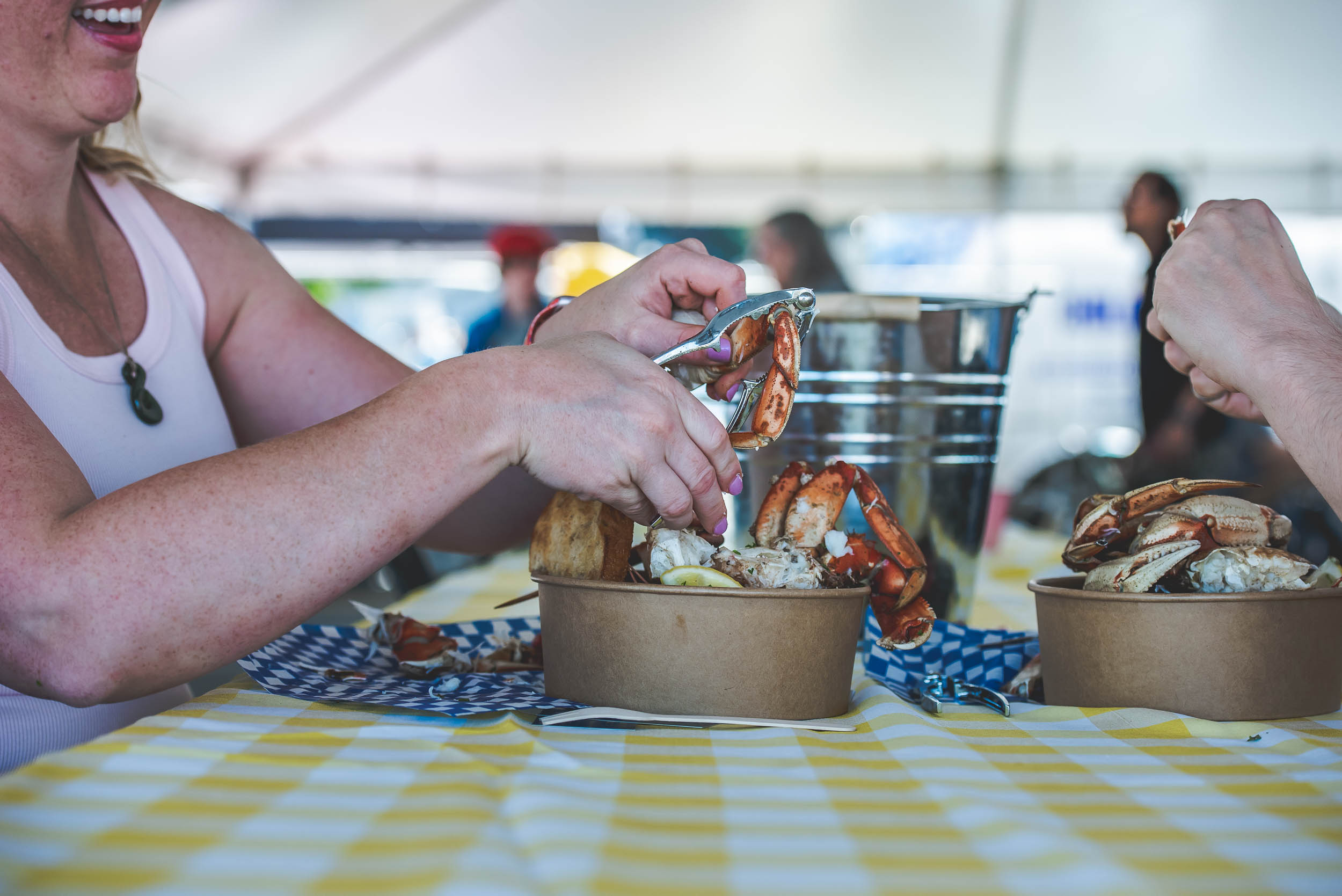 Fresh BC Dungeness crab boil bucket served at BC CrabFest